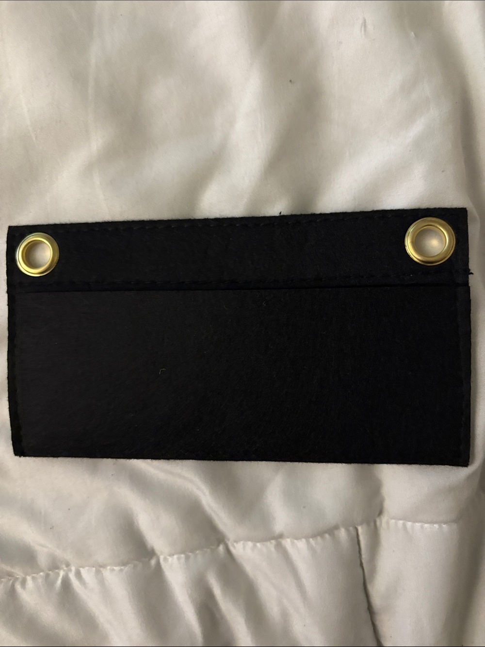 Wallet insert to make crossbodyBlack Leather Card Sleeve with Gold Grommets